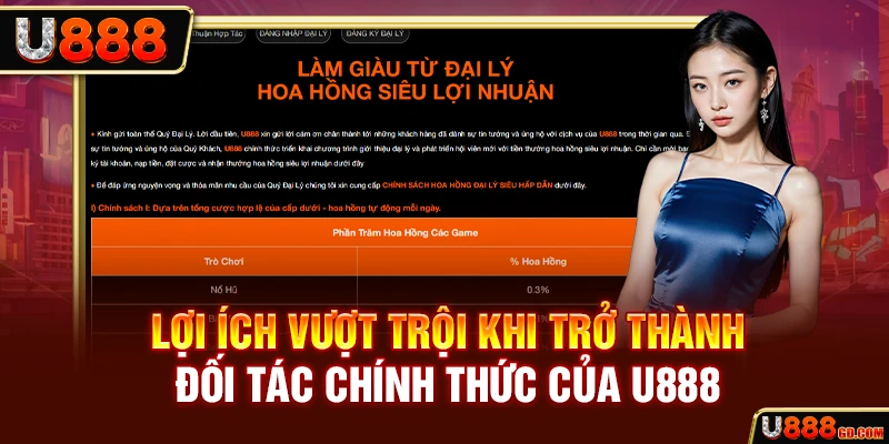 Lợi ích vượt trội khi trở thành đối tác chính thức của U888